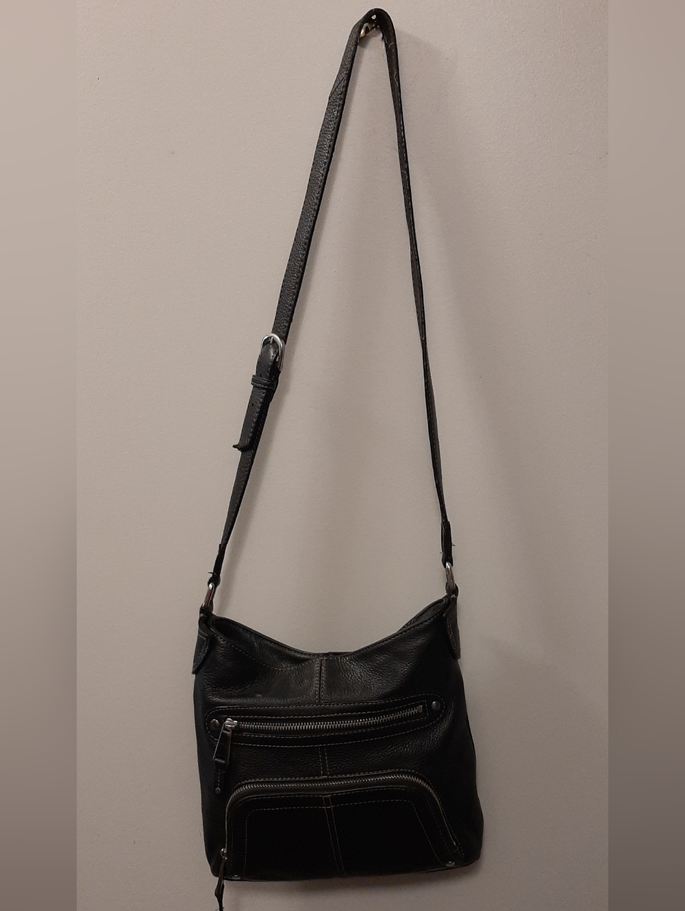 Vintage Small Black Leather Women's Handbag Purse